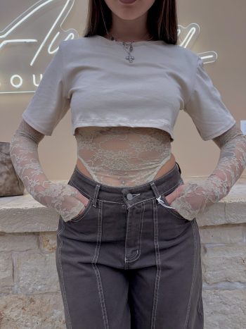 Body Urban Lace - Beige, Taglia Unica